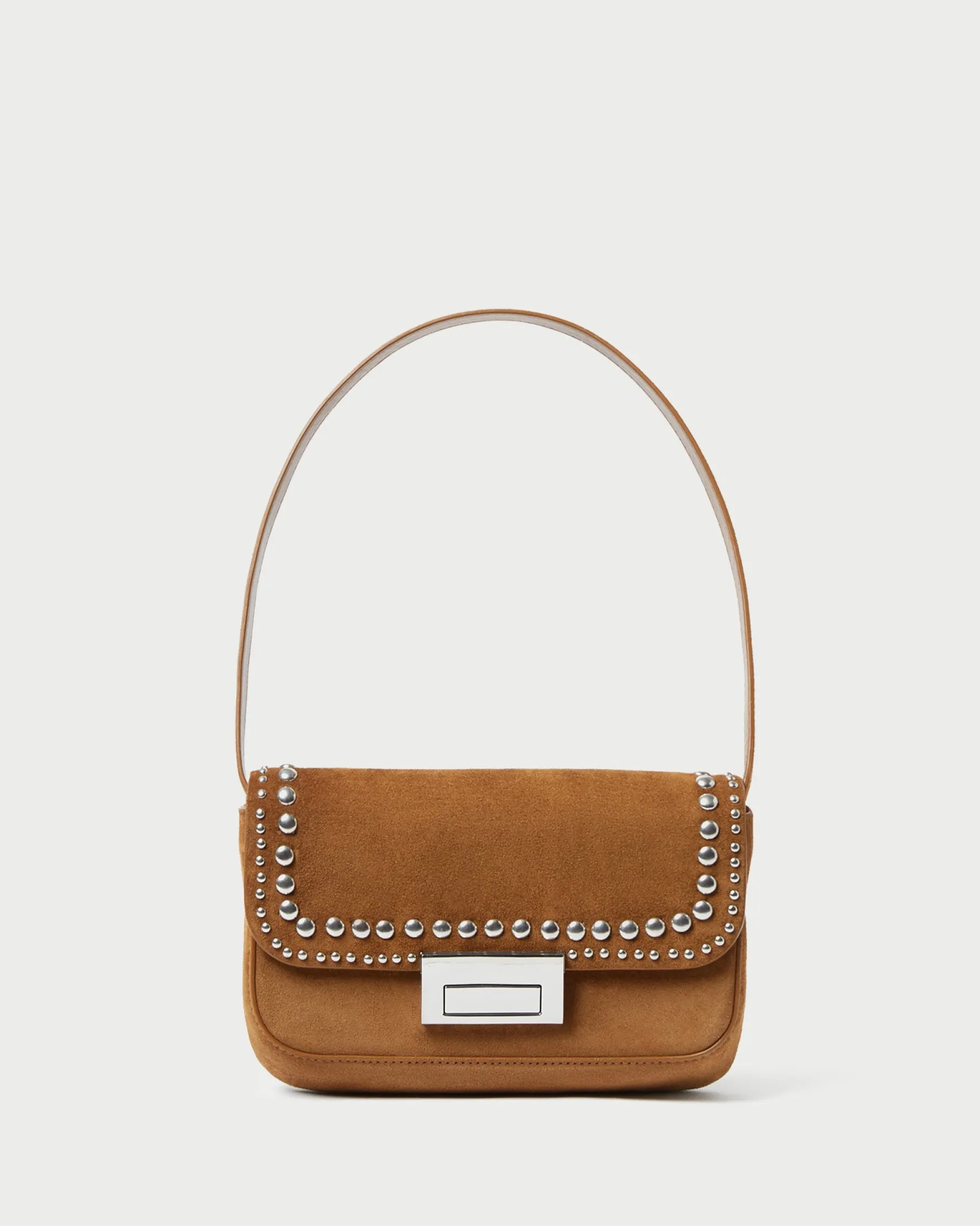 Stefania Black Leather Baguette Bag