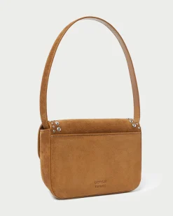 Stefania Black Leather Baguette Bag