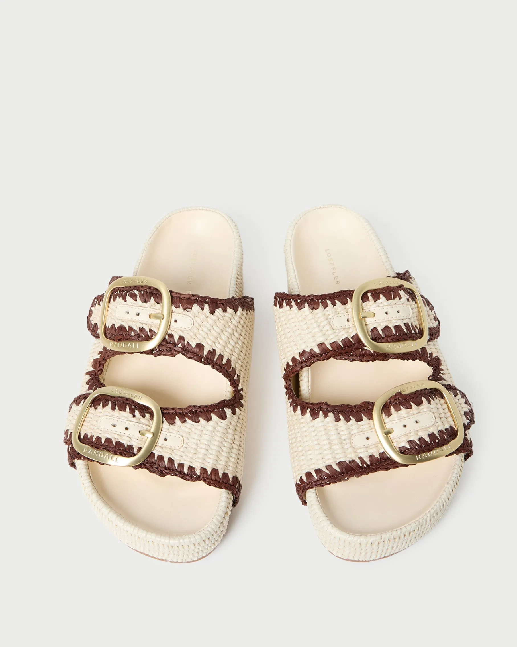 Theo Blue Raffia Footbed Sandal