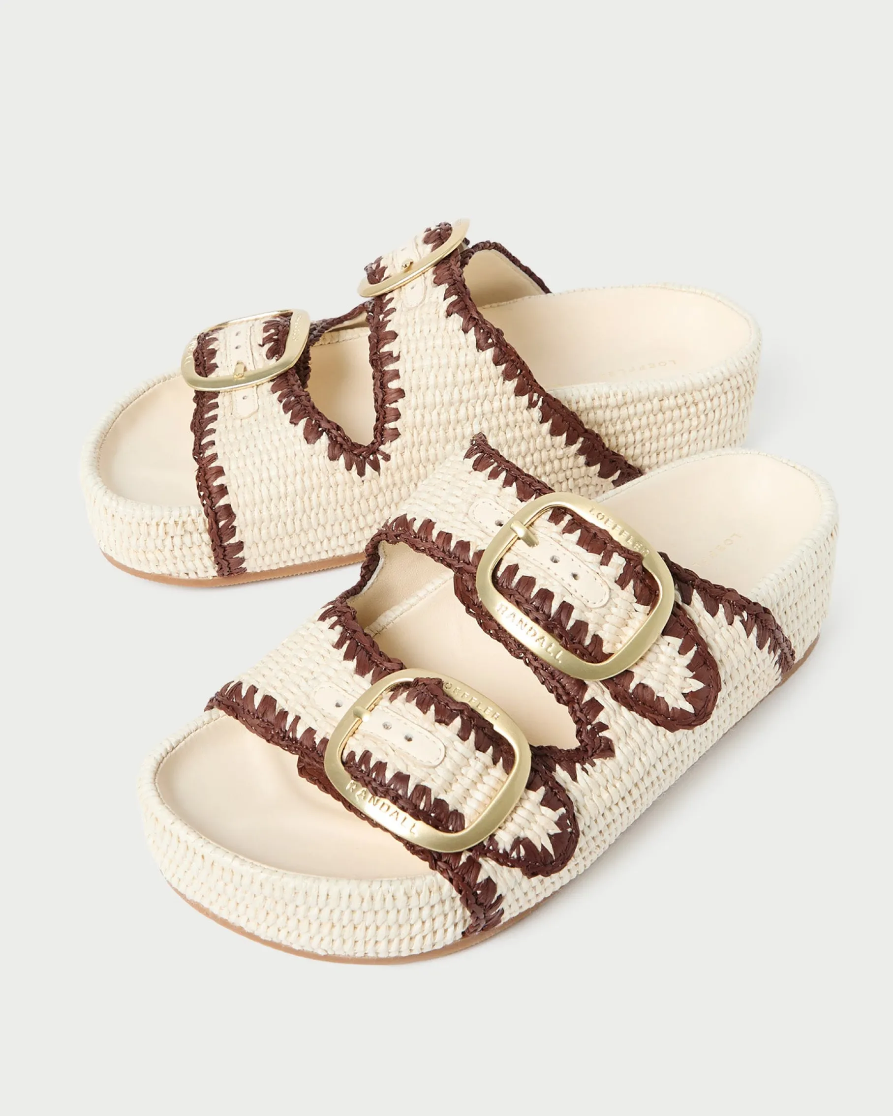 Theo Blue Raffia Footbed Sandal