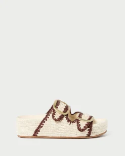 Theo Cream Raffia Footbed Sandal
