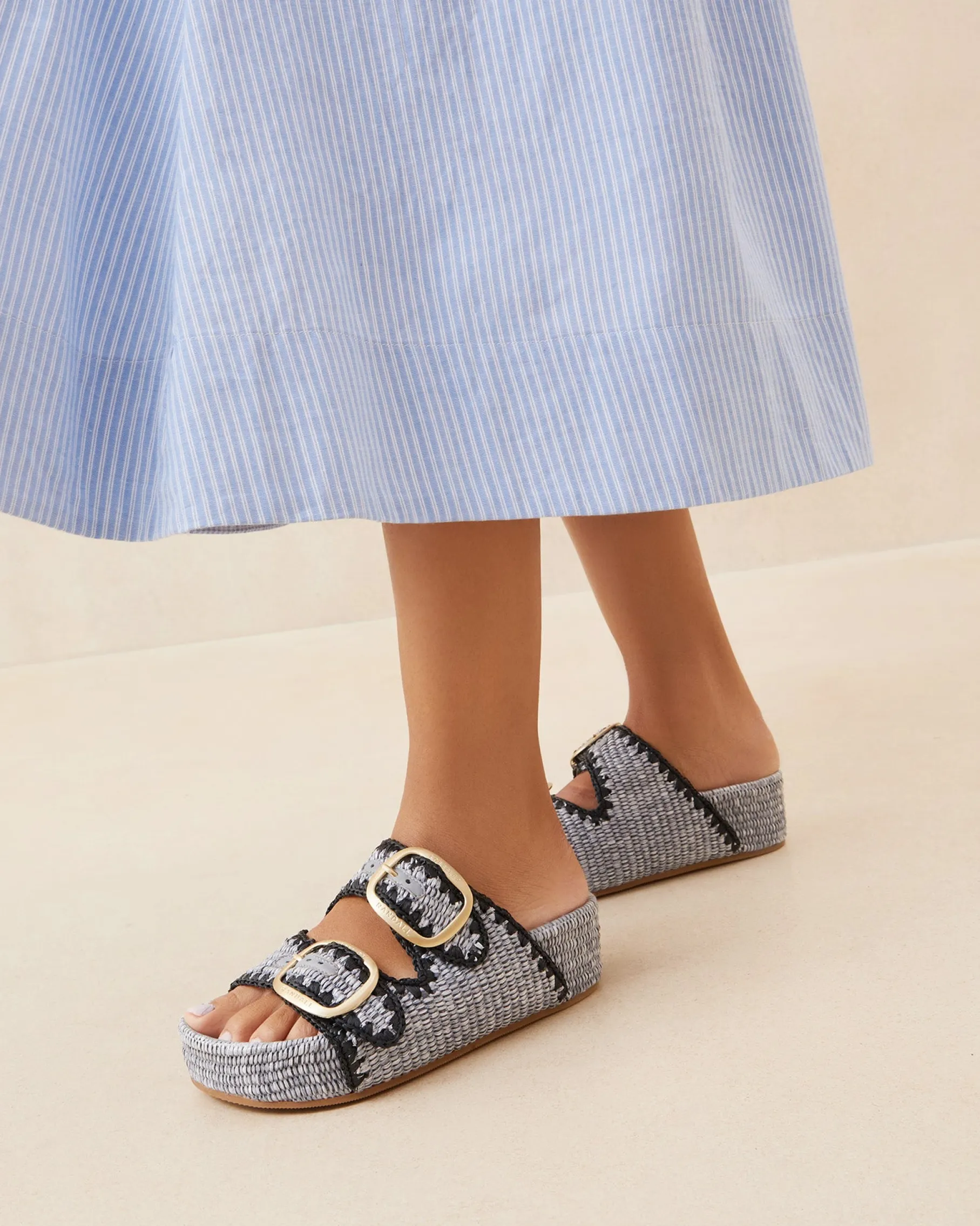 Theo Natural Straw Footbed Sandal