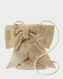 Violet Cream Satin Bow Crossbody