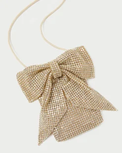 Violet Cream Satin Bow Crossbody