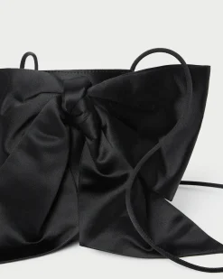 Violet Cream Satin Bow Crossbody