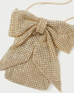 Violet Gold Diamanté Bow Crossbody