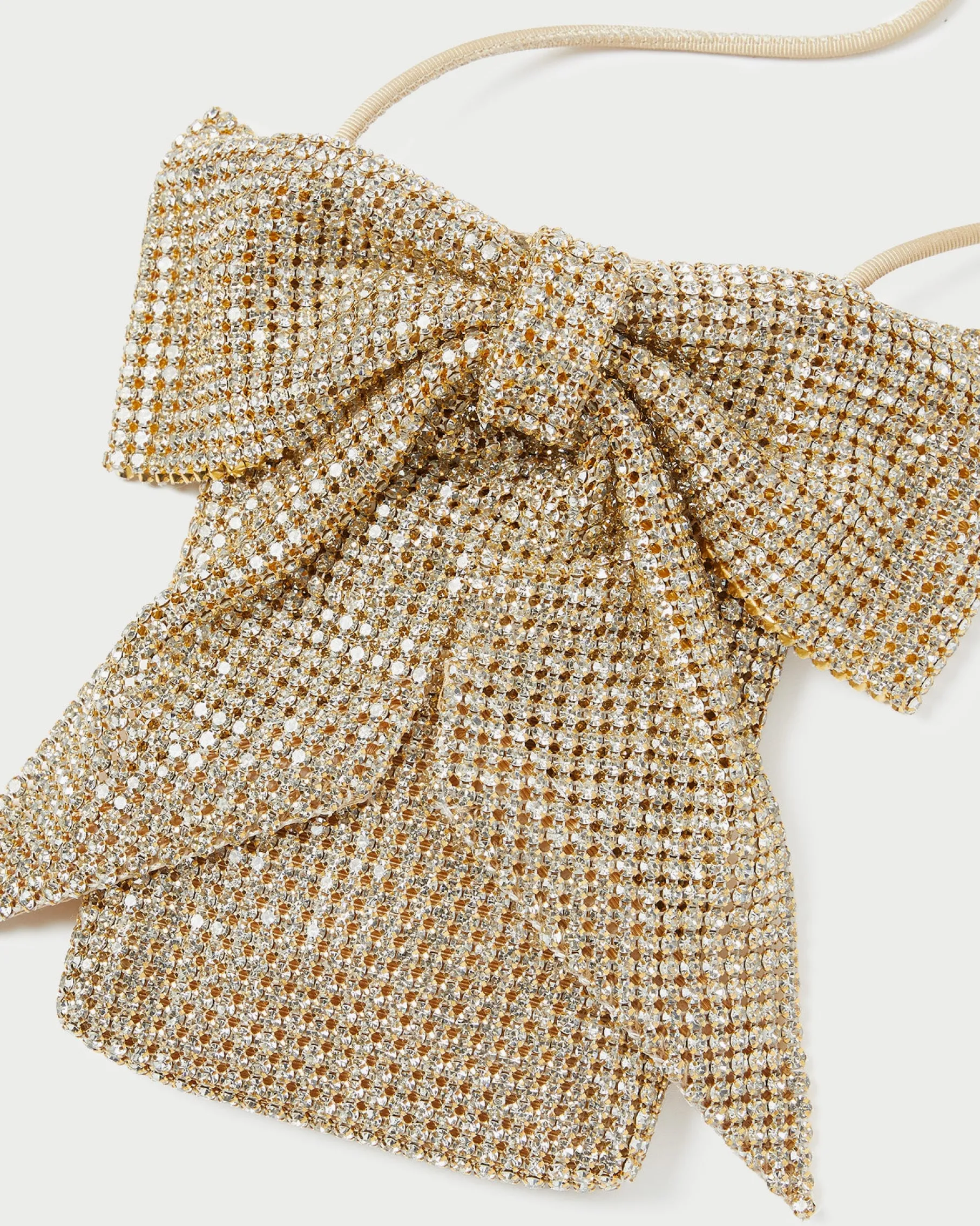 Violet Gold Diamanté Bow Crossbody